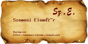 Szemesi Elemér névjegykártya