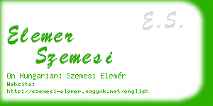 elemer szemesi business card